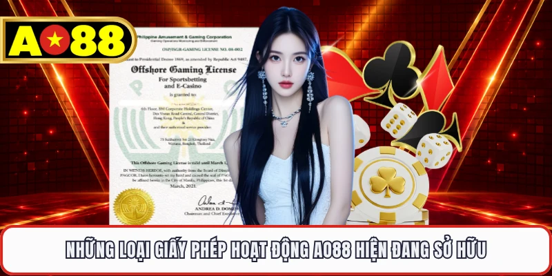 Những loại giấy phép hoạt động AO88 hiện đang sở hữu